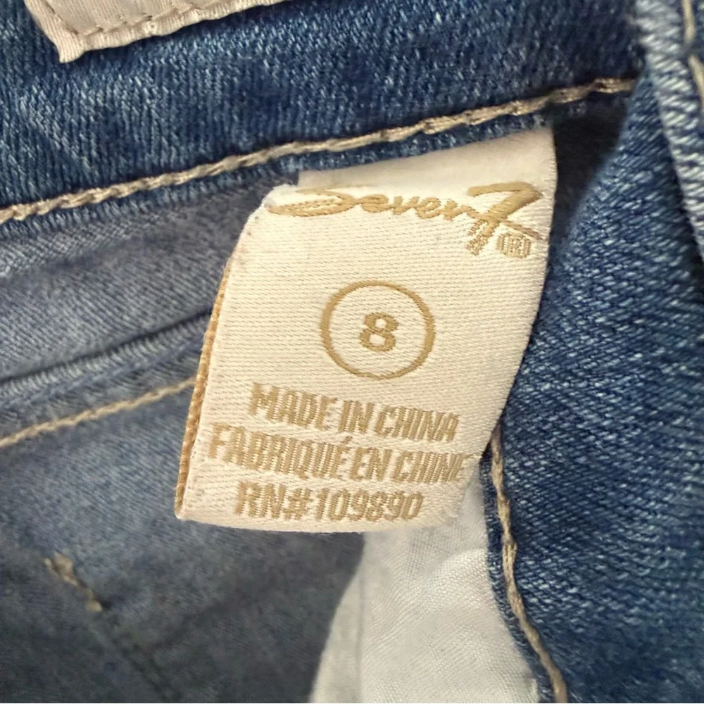 Seven7 Blue Denim Medium wash Relaxed Fit Boyfriend‎ Shorts-Size 8